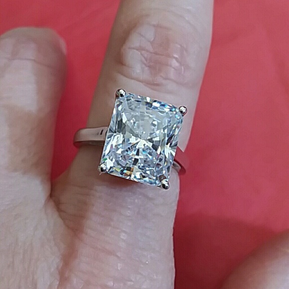 SOLD 6 CARAT RADIANT CUT CZ RING - Picture 8 of 8